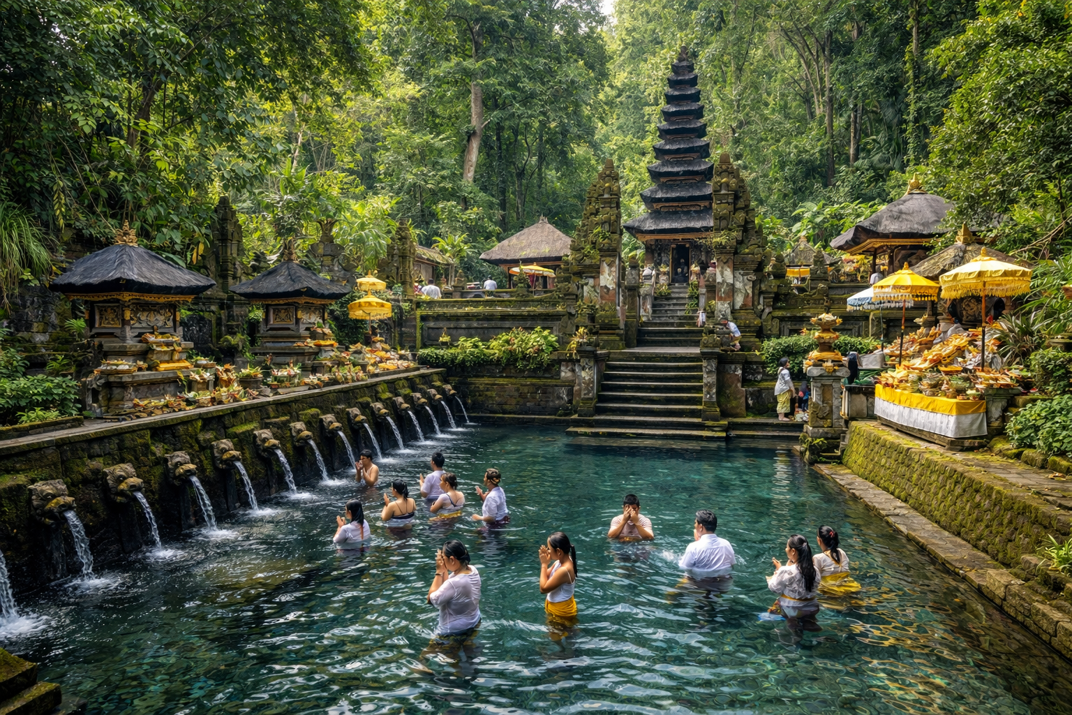 Keindahan Pura Taman Beji Dalem Selanbawak dengan Pancoran Solas