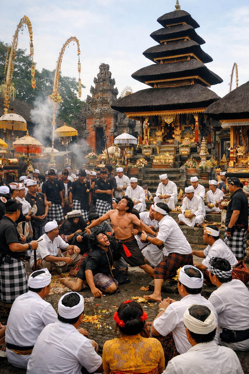 Suasana Sakral Ngerebong di Pura Agung Petilan, 7 Desember 2025